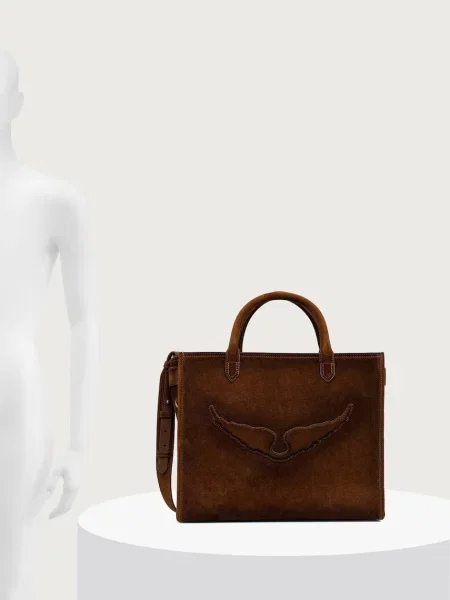 Zadig&Voltaire Shopper táska Angel | hasított bőr barna