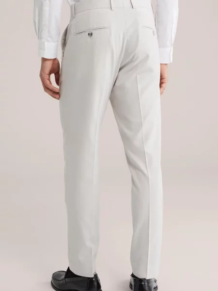 WE Fashion Pantaloni cu dungă alb
