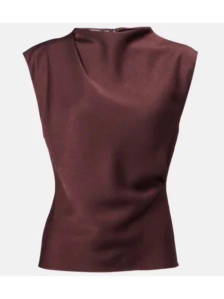 Top Vince din satin drapat bordo