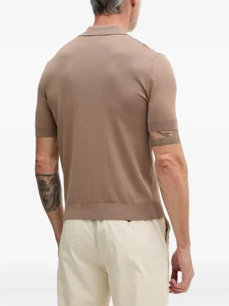 Tricou polo Benetton tricotate maro