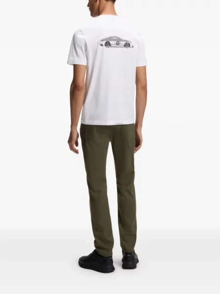 Grafic tricou Boss alb