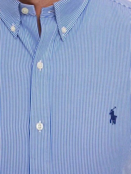 Polo Ralph Lauren koszula slim z kołnierzykiem button-down niebieski