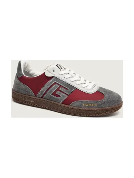 Balmain Sneakers Swan | piele întoarsă bordo