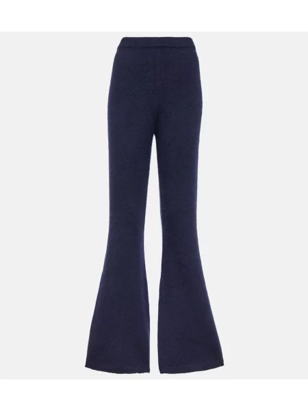 Pantaloni Gabriela Hearst de mătase albastru