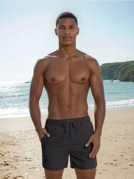 Sinsay Szorty kąpielowe z praktycznym woreczkiem na przechowanie granatowy