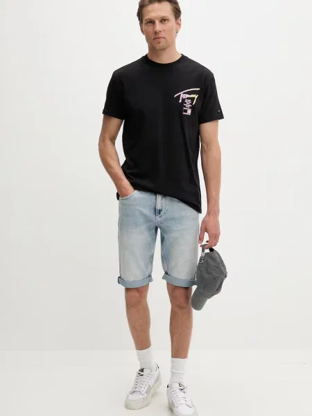 Tommy Jeans kratka majica črna