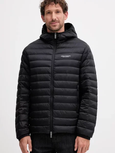 Пухено яке Armani Exchange преходен модел черно