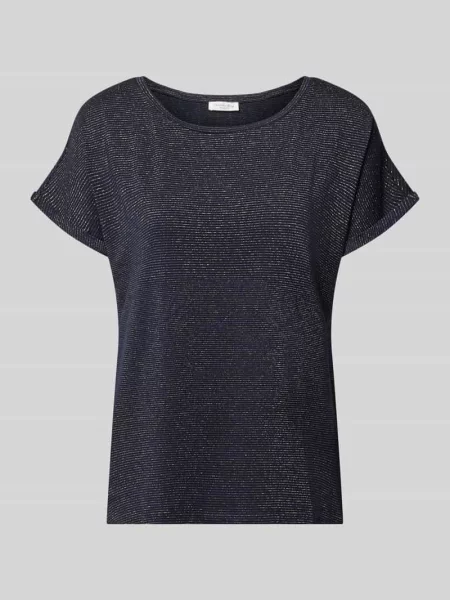 T-shirt z mieszanki o kroju relaxed fit Christian Berg Woman granatowa