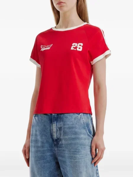 Tricou Mini Cream cu imagine roșu