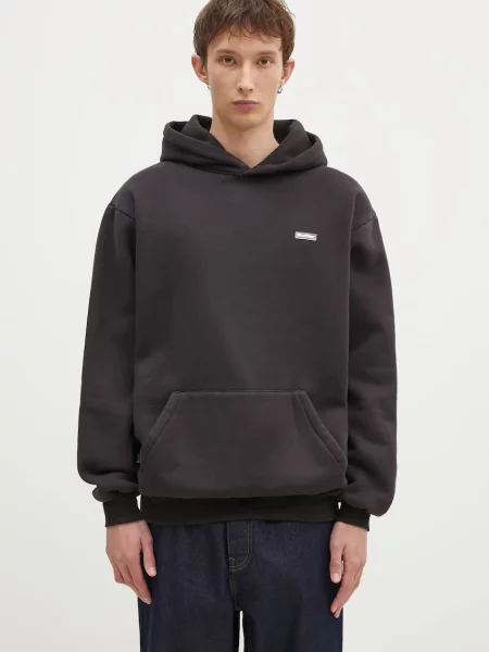 Суичър Butter Goods Basic Pullover Hood с качулка с изчистен дизайн черно