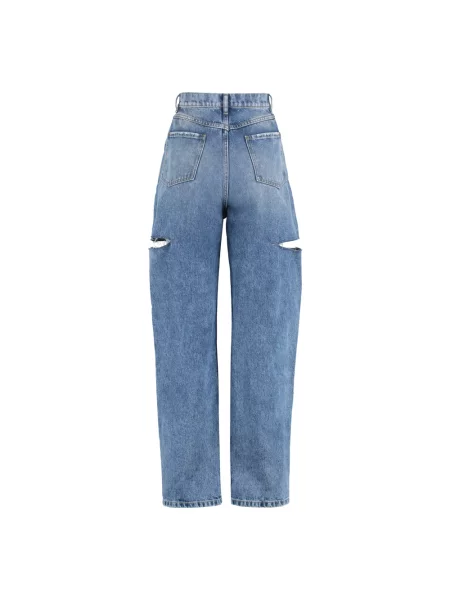 Proste jeansy Maison Margiela z dziurami niebieskie