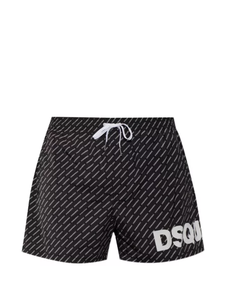 Slip de baie Dsquared2 cu imagine cu cordon negru