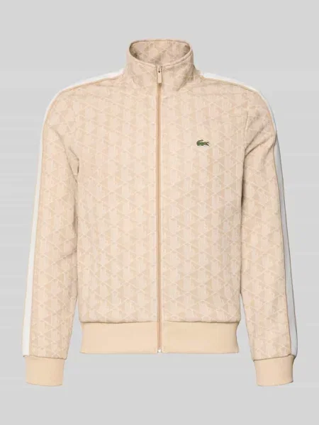 Bluza rozpinana o kroju regular fit z dodatkiem bawełny Lacoste beżowa