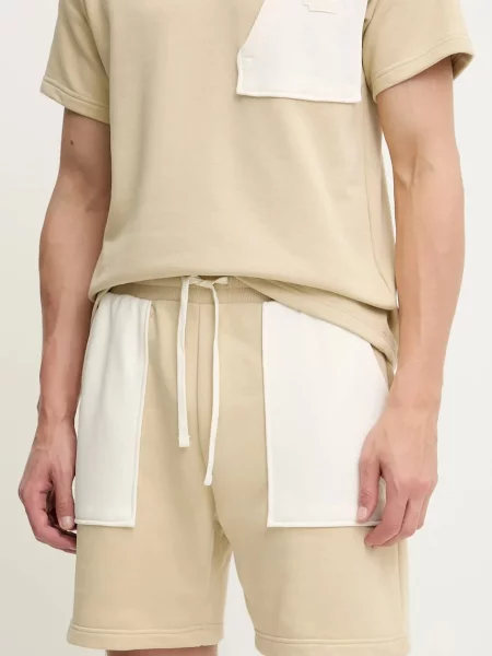 Къс панталон The North Face Terry Regular мъжки бежово