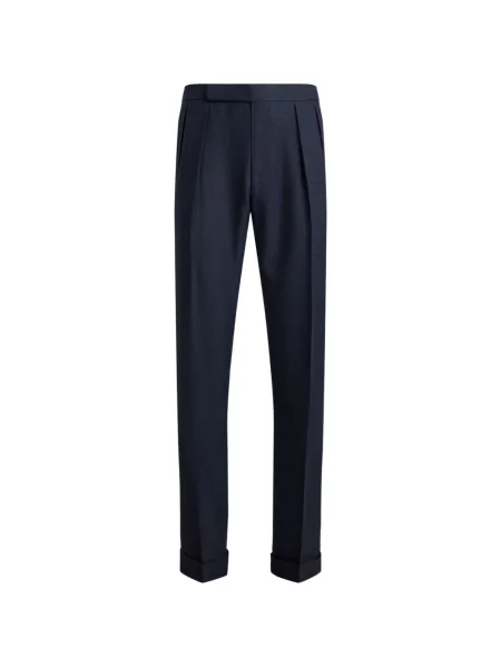 Pantaloni Ralph Lauren Purple Label în carouri albastru