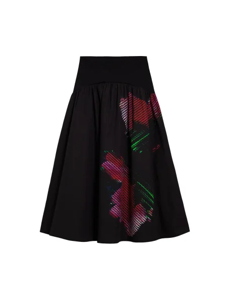 Desigual Fustă verde neon / roz deschis / roșu negru