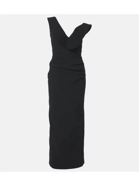 Rochie maxi Maticevski cu volane de costum negru