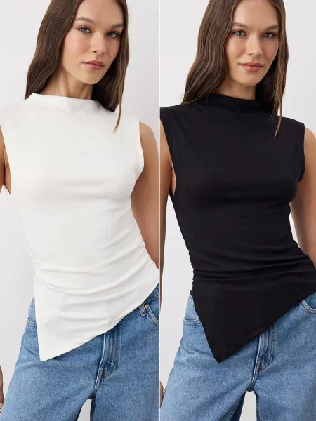 Trendyol Top negru alb