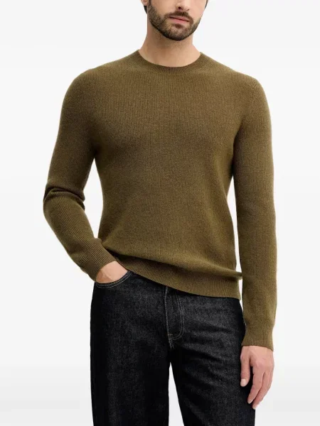 Pulover Sisley cu decolteu rotund verde