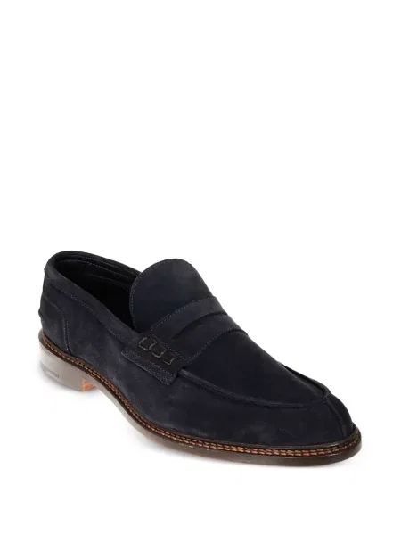 Pantofi loafer Tricker's din piele de căprioară albastru