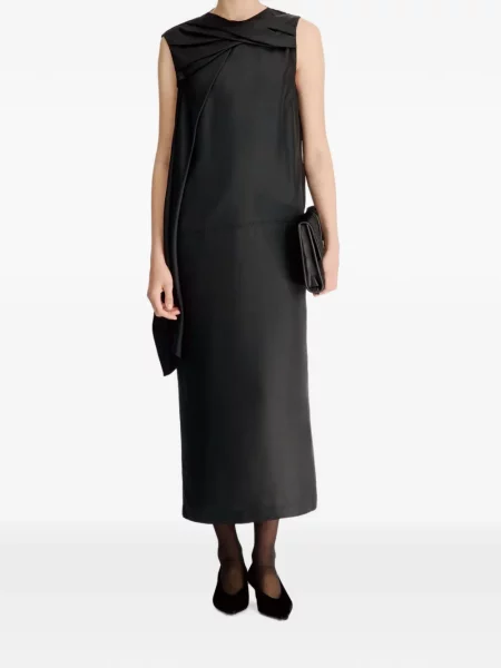 Rochie midi Loulou De Saison drapată negru