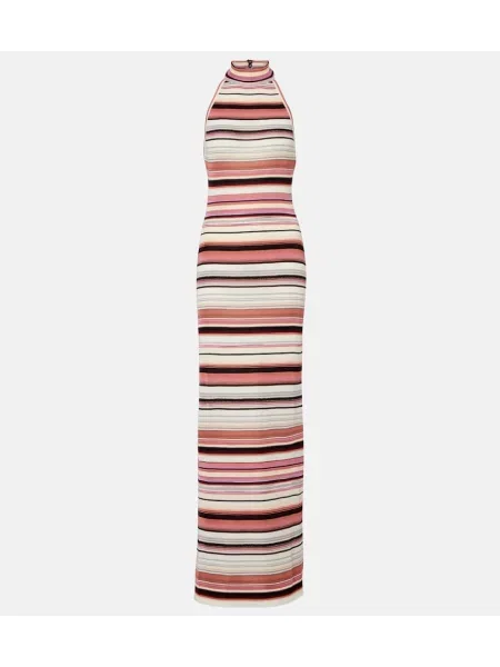 Sukienka maxi Missoni w paski z dekoltem halter garniturowa
