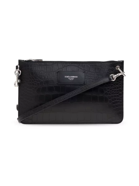 Torba crossbody Dolce And Gabbana skórzana czarna