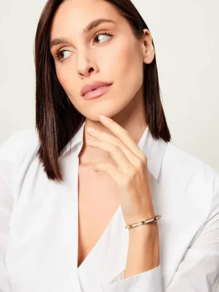 TORY BURCH Karkötő Miller Pave Cuff sárga