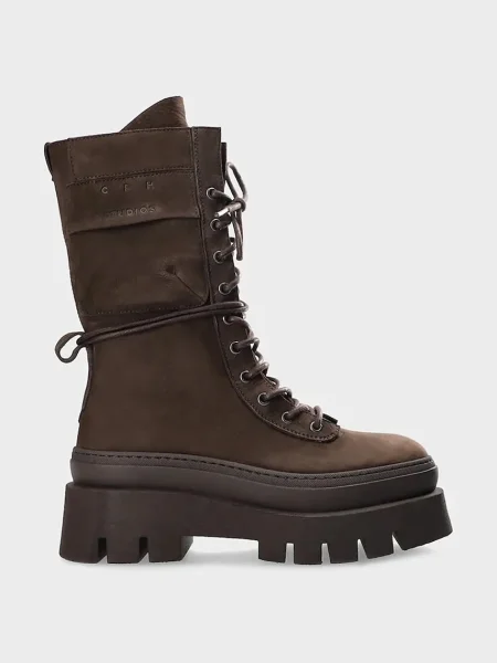 Кубинки от набук Copenhagen с платформа nabuc кафяво