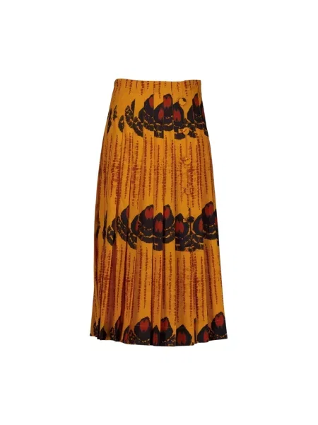 Spódnica midi Altuzarra w abstrakcyjne wzory do kolan pomarańczowa