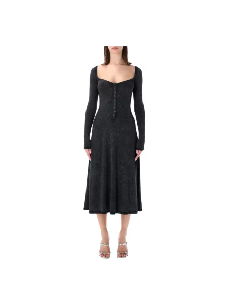 Sukienka midi Diesel do kolan garniturowa czarna