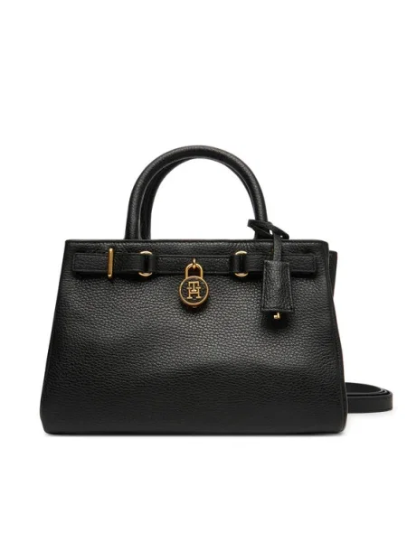Дамска чанта Tommy Hilfiger American Icon Mini Tote Leather черен
