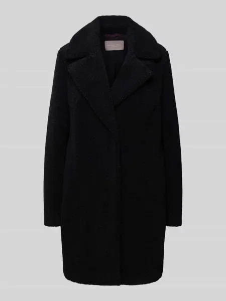 Płaszcz ze sztucznego futra z połami Christian Berg Woman Selection czarne