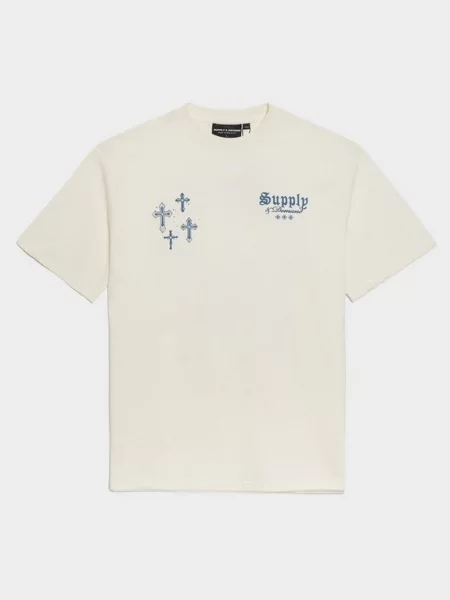 Supply&demand T-Shirt Crosses Tee Gry-Vgy szara