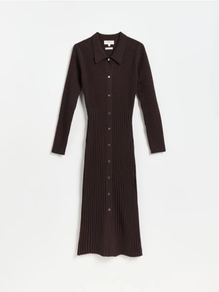 Reserved Rochie cu lână maro-închis maro