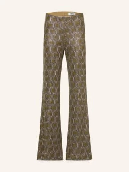 Siyu Bootcut Kalhoty Z Džerzeje olivová / zlatá