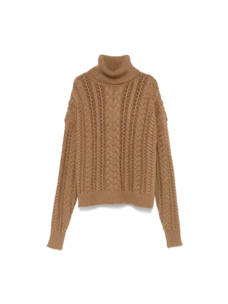 Długi sweter Ralph Lauren z długim rękawem brązowy