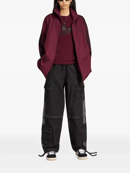 Geacă Adidas alergare cu cordon cu glugă verde