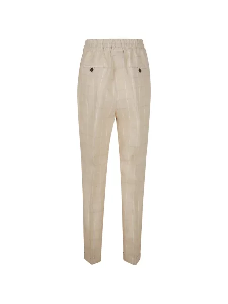 Pantaloni Kiton în carouri cu cordon