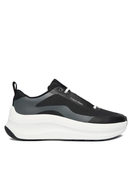 Dámske topánky Calvin Klein Chunky Runner Laceup Mix Aop black/coal čierna