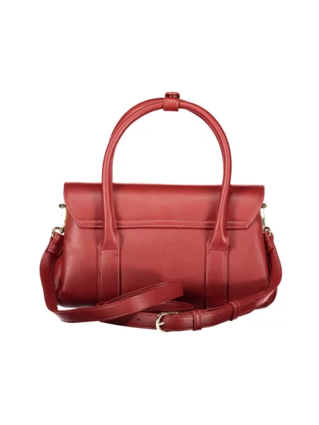 Lniana torebka Valentino Bags czerwona