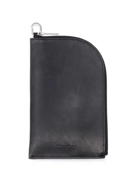 Portofel Rick Owens din piele cu autograf negru