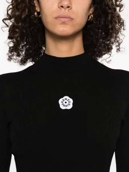 Top Kenzo cu model floral lung negru