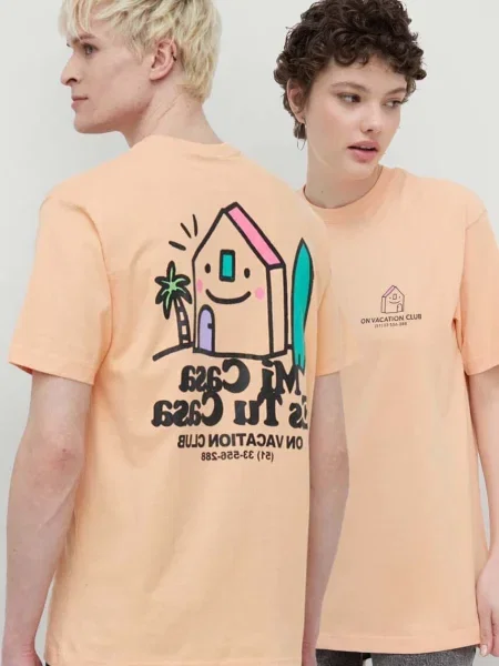 Тениска On Vacation Mi Casa с принт OVC оранжево