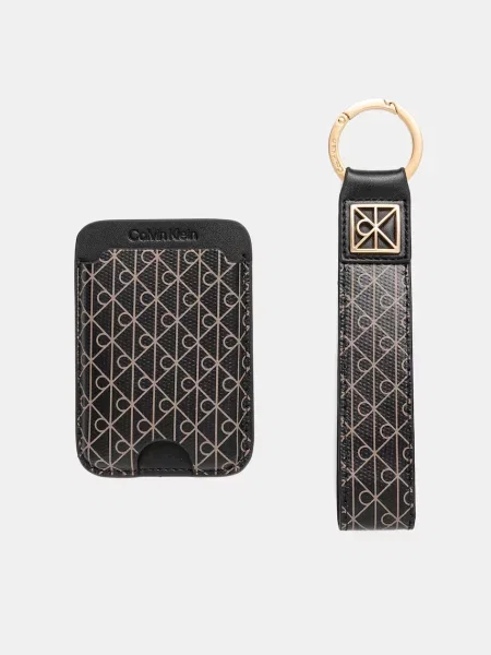 Etui za kartice in obesek za ključe Calvin Klein črna