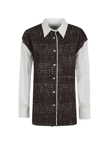 Lung cămașă Iro din tweed alb