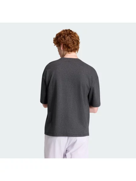 KOSZULKA REFOIL ESSENTIALS MELANGE LOOSE CROPPED szara