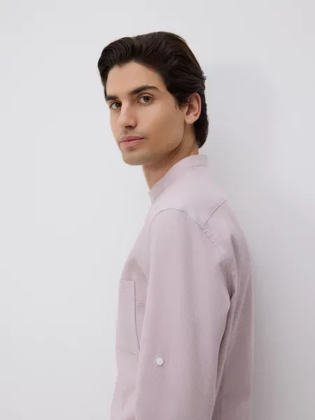 Reserved Сорочка slim fit із високим вмістом пильно-рожевий рожева