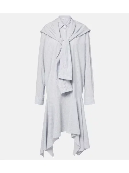 Rochie tip cămașă Acne Studios cu dungi de costum albastru