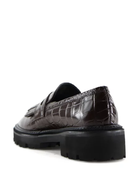 Pantofi loafer Notabene cu franjuri maro